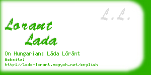 lorant lada business card